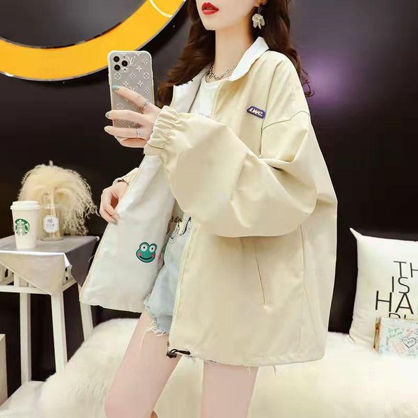 women's trench coats both positive and negative workwear jacket women loose casual net red fried street all-match baseball uniform, Tan;black
women's trench coats both positive and negative workwear jacket women loose casual net red fried street all-match baseball uniform, Tan;black