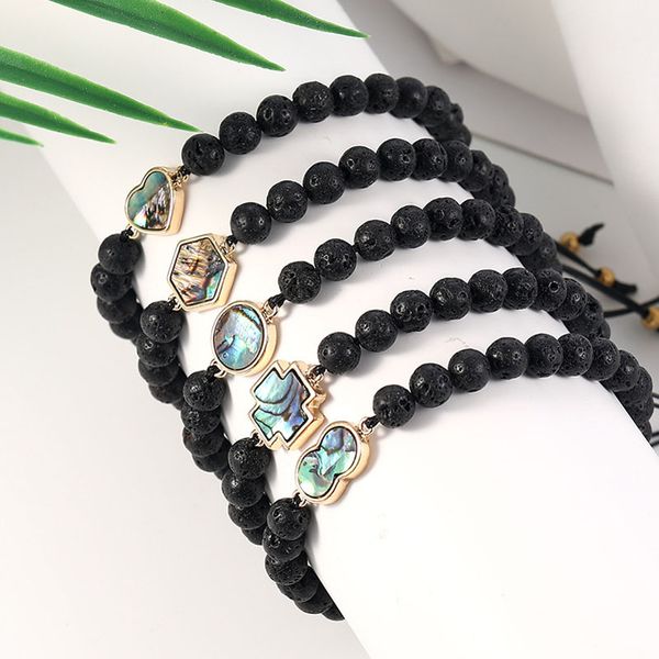 100% handmade adjustable woven bracelet abalone shellfish and lava rock bead 6mm stone, Golden;silver
100% handmade adjustable woven bracelet abalone shellfish and lava rock bead 6mm stone, Golden;silver