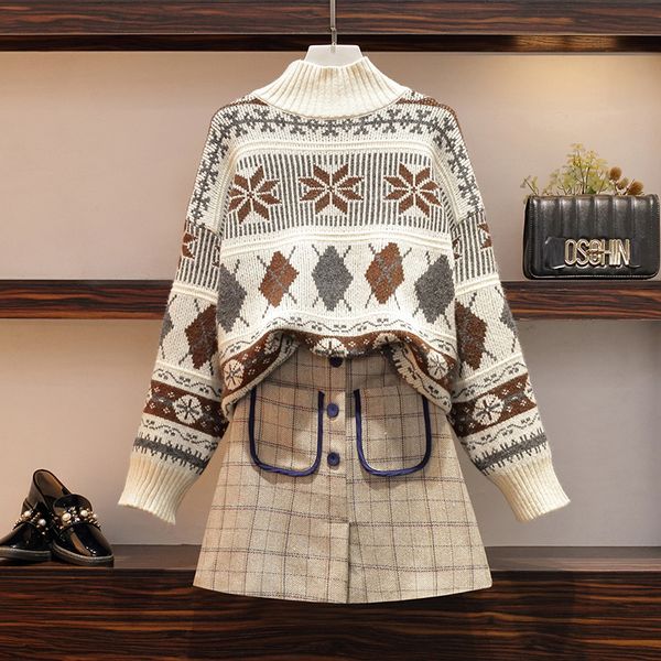 feminine big plus size kintted sweater christmas suit shirt + mini skirt of two joint andskirt warm winter matching set nta6, Black;gray
feminine big plus size kintted sweater christmas suit shirt + mini skirt of two joint andskirt warm winter matching set nta6, Black;gray