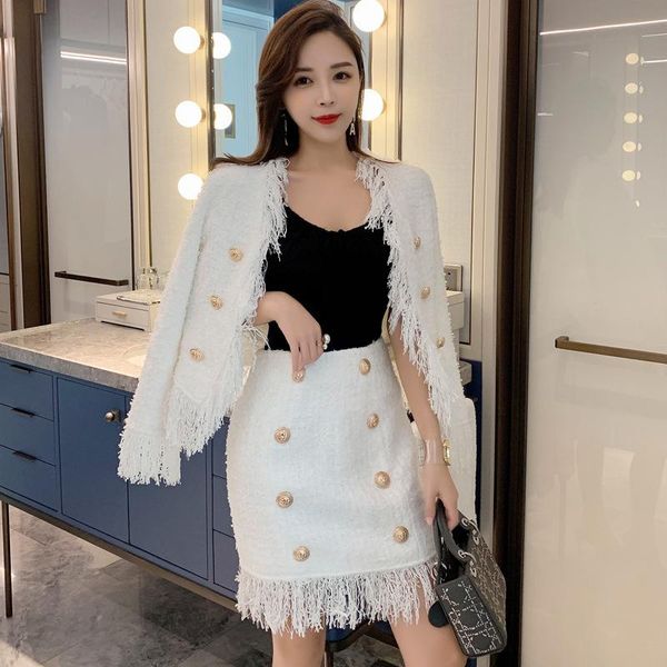 two piece dress 2 set women white tassel woman autumn and winter women's fashion jacket skirt two-piece
two piece dress 2 set women white tassel woman autumn and winter women's fashion jacket skirt two-piece