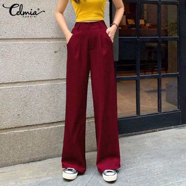 women's pants & capris 2021 fashion elegant trousers celmia spring long sleeve pockets wide leg casual solid palazzo high waist buttom, Black;white
women's pants & capris 2021 fashion elegant trousers celmia spring long sleeve pockets wide leg casual solid palazzo high waist buttom, Black;white