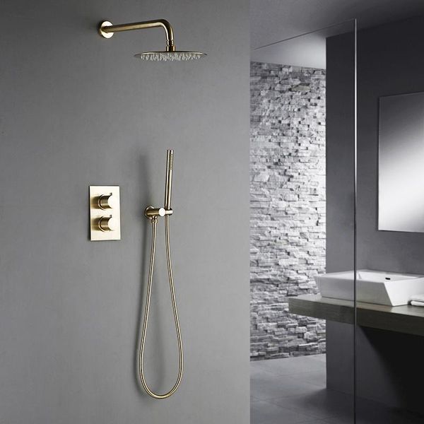 8 10 12 inch bathroom faucet 2 dial 2 way gold shower set diverter thermostatic control mixing valve rainshwoer sets
8 10 12 inch bathroom faucet 2 dial 2 way gold shower set diverter thermostatic control mixing valve rainshwoer sets