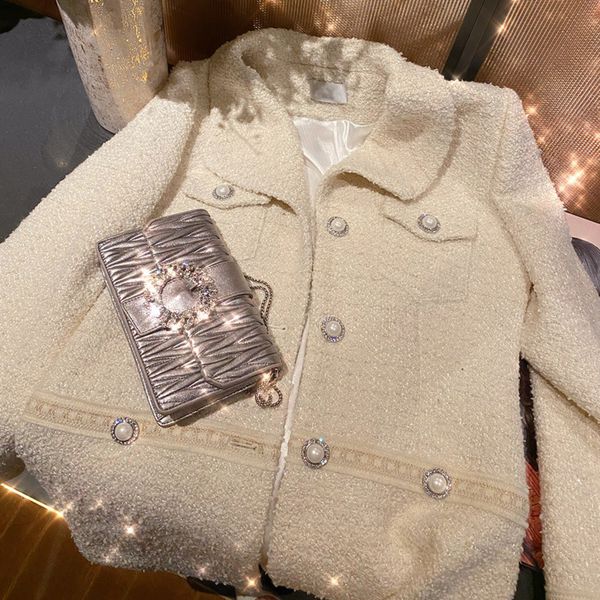 2021 spring female sweet turn down collar single pearl breasted minimalist loose tweed jacket cardigan coat 8q324, Black;brown
2021 spring female sweet turn down collar single pearl breasted minimalist loose tweed jacket cardigan coat 8q324, Black;brown