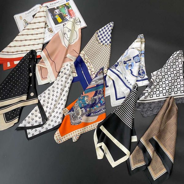 designer share french elegance with good things satin shawl square scarf, Blue;black
designer share french elegance with good things satin shawl square scarf, Blue;black