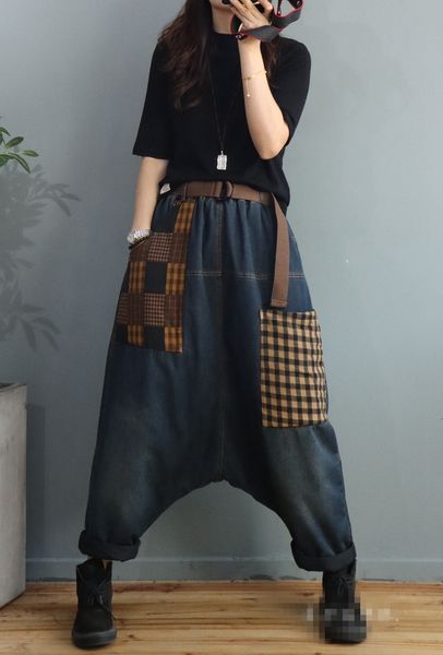 2021 winter new thickened cotton loose plus size plaid patch pocket denim harem pants for women a2g3, Black;white
2021 winter new thickened cotton loose plus size plaid patch pocket denim harem pants for women a2g3, Black;white