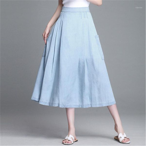 skirts denim midi skirt tencel light blue elastic waist a line female elegant side pockets soft clothing plus size m-4xl rm50301, Black
skirts denim midi skirt tencel light blue elastic waist a line female elegant side pockets soft clothing plus size m-4xl rm50301, Black