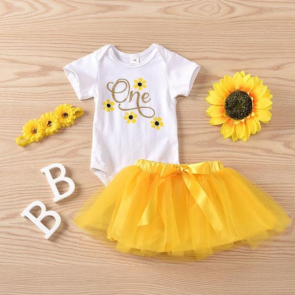 40# letter printing kids clothing baby girls short sleeve sunflower romper + mesh tutu skirt + hair band summer princess set, White
40# letter printing kids clothing baby girls short sleeve sunflower romper + mesh tutu skirt + hair band summer princess set, White