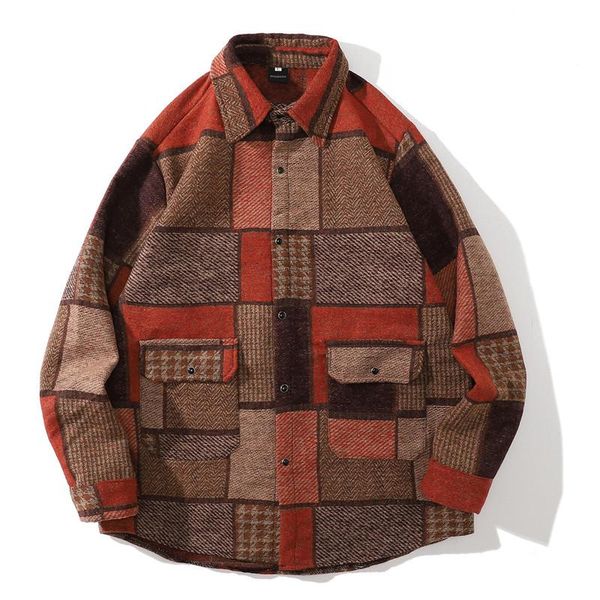men's casual shirts men hip hop streetwear shirt color block patchwork vintage long sleeve thick harajuku fashion loose button, White;black
men's casual shirts men hip hop streetwear shirt color block patchwork vintage long sleeve thick harajuku fashion loose button, White;black