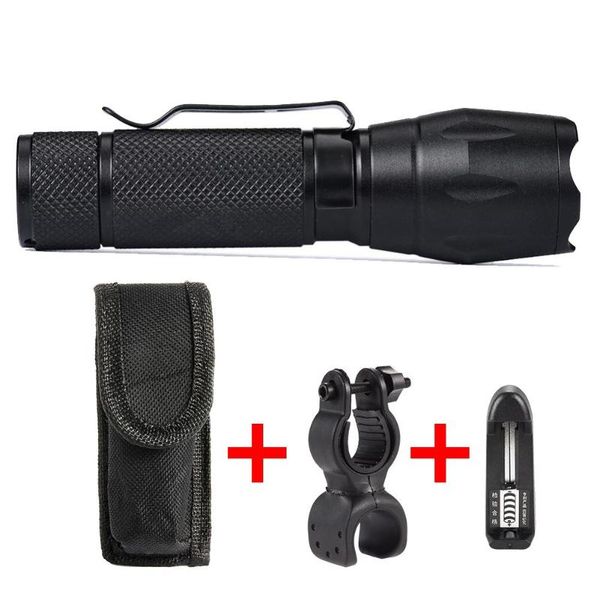 8000 lm zoomable led 18650 torch lamp+ holster+bicycle holder clip+charger 
8000 lm zoomable led 18650 torch lamp+ holster+bicycle holder clip+charger