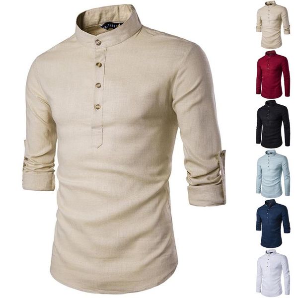 men's casual shirts henry neck plain shirt long sleeve holiday blouse workwear comfy blouses clothes, White;black
men's casual shirts henry neck plain shirt long sleeve holiday blouse workwear comfy blouses clothes, White;black