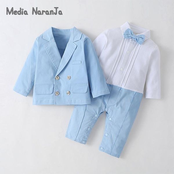 jumpsuits children gowns boys baby gentleman long sleeve one piece suit blazer 2pc party birthday set, Blue 
jumpsuits children gowns boys baby gentleman long sleeve one piece suit blazer 2pc party birthday set, Blue