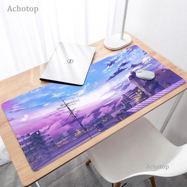 mouse pads & wrist rests kawaii cute pink landscape aesthetics art pad pc gamer completo gaming mousepad large anime keyboards desk mat