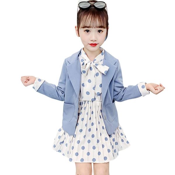 clothing sets girls clothes dot pattern children's for jacket + dress casual style costume, White
clothing sets girls clothes dot pattern children's for jacket + dress casual style costume, White