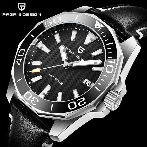 wristwatches pagani design men's leather mechanical watch stainless steel automatic waterproof luxury sapphire glass relogio, Slivery;brown
wristwatches pagani design men's leather mechanical watch stainless steel automatic waterproof luxury sapphire glass relogio, Slivery;brown