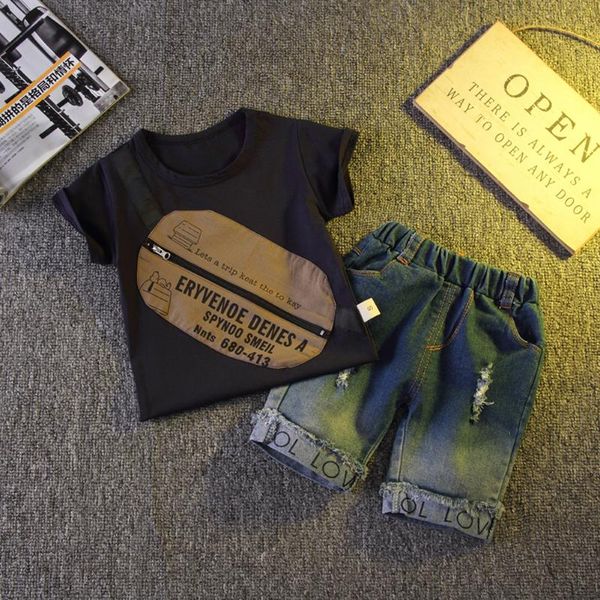 clothing sets 2 pcs boy's casual suit, round neck short sleeve messenger bag print t-shirt, loose ripped jeans, daily life, White
clothing sets 2 pcs boy's casual suit, round neck short sleeve messenger bag print t-shirt, loose ripped jeans, daily life, White