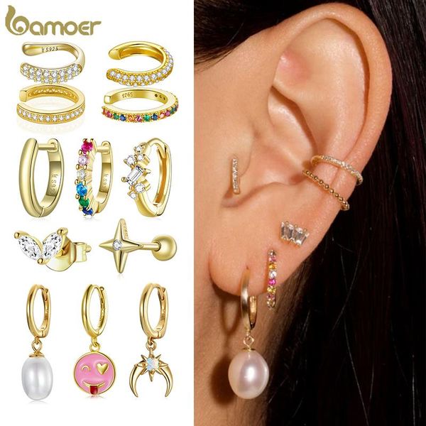 hoop & huggie bamoer 1pcs 925 sterling silver gold-plated earrings exquisite ear clip for women colorful zircon trends fashion jewelry, Golden;silver
hoop & huggie bamoer 1pcs 925 sterling silver gold-plated earrings exquisite ear clip for women colorful zircon trends fashion jewelry, Golden;silver