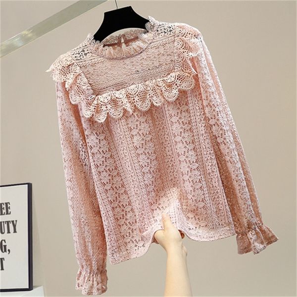 sweet plied ruffles seam hollow crochet out collar lace shirt for women 2021 new chic lady all-match blouse pdx0, Black
sweet plied ruffles seam hollow crochet out collar lace shirt for women 2021 new chic lady all-match blouse pdx0, Black