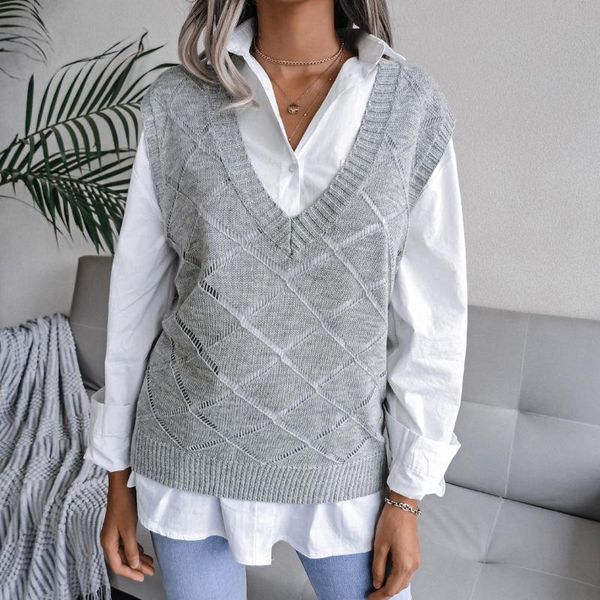 women's sweaters chunky knitted pullover vest sweater women v-neck sleeveless loose jumper lazy candy color soft jumpers, White;black
women's sweaters chunky knitted pullover vest sweater women v-neck sleeveless loose jumper lazy candy color soft jumpers, White;black