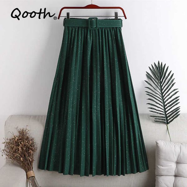 qooth womens spring autumn pleated skirt high waist slim with belt mid-length lining multi colors all-match qt550 210609, Black
qooth womens spring autumn pleated skirt high waist slim with belt mid-length lining multi colors all-match qt550 210609, Black