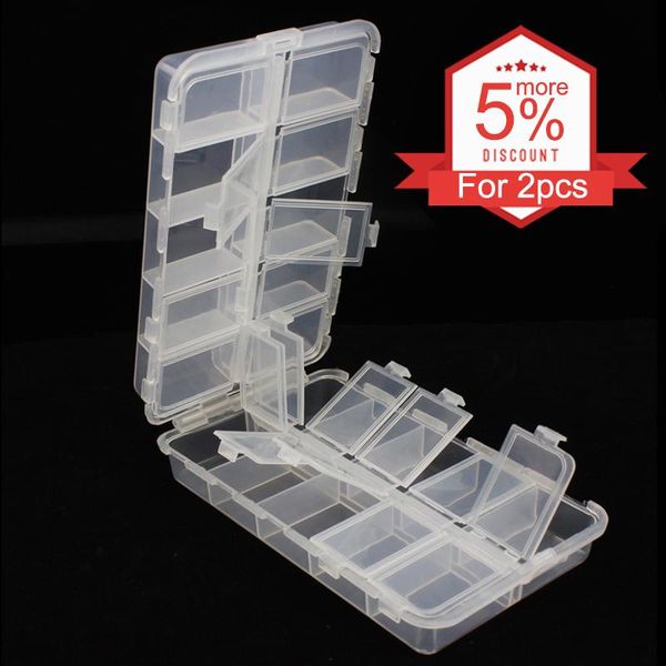 plastic portable more compartments transparent waterproof fishing tackle box for fishing lures baits hooks storage cases