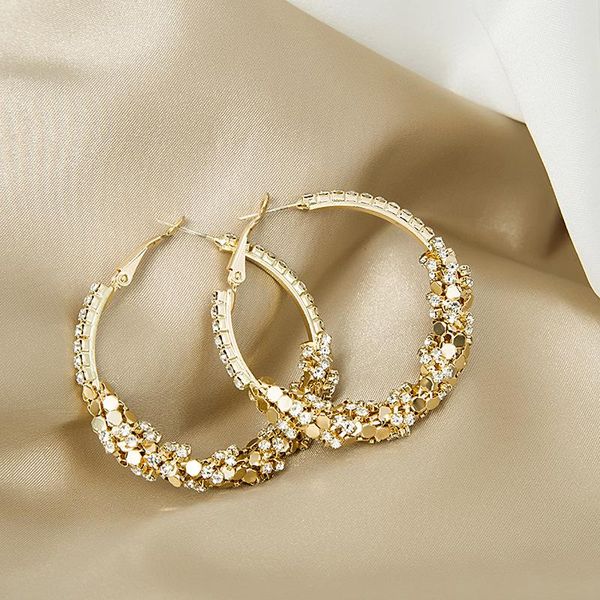 hoop & huggie vsnow temperament huggies twist rope metallic earring for women exaggerated gold color rhinestones circle jewelry, Golden;silver
hoop & huggie vsnow temperament huggies twist rope metallic earring for women exaggerated gold color rhinestones circle jewelry, Golden;silver