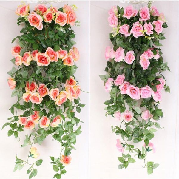 2.3m 16pcs silk rose flower with ivy vine artificial flowers for home wedding decor party decorative artificial flower garland
2.3m 16pcs silk rose flower with ivy vine artificial flowers for home wedding decor party decorative artificial flower garland