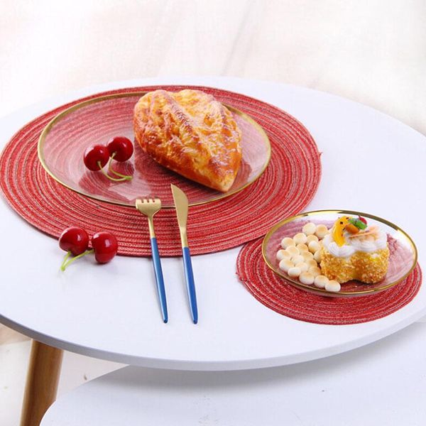 table mat insulation pad solid round design placemats linen non slip kitchen accessories
table mat insulation pad solid round design placemats linen non slip kitchen accessories
