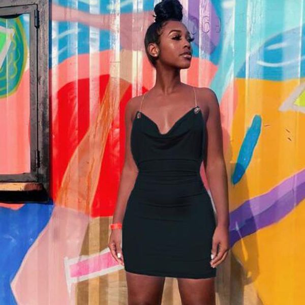 casual dresses summer fashion party club wear chic solid color slim dress mini ladies metal chain backless sleeveless, Black;gray
casual dresses summer fashion party club wear chic solid color slim dress mini ladies metal chain backless sleeveless, Black;gray