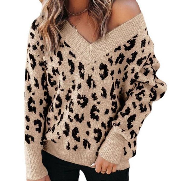 women's sweaters winter leopard print sweater pullover baggy v neck long sleeve knitted ladies casual loose jumper women autumn 2021, White;black
women's sweaters winter leopard print sweater pullover baggy v neck long sleeve knitted ladies casual loose jumper women autumn 2021, White;black