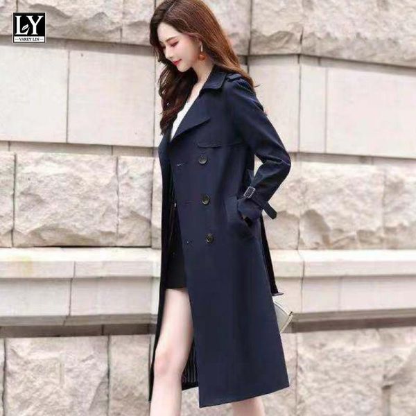 women's trench coats ly varey lin autumn winter office lady solid long with belt women turn-down collar double breasted, Tan;black
women's trench coats ly varey lin autumn winter office lady solid long with belt women turn-down collar double breasted, Tan;black