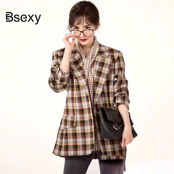 women's suits & blazers 2021 plaid long blazer office lady notch lapel single breasted fitted women elegant worker suit coat autumn out, White;black
women's suits & blazers 2021 plaid long blazer office lady notch lapel single breasted fitted women elegant worker suit coat autumn out, White;black