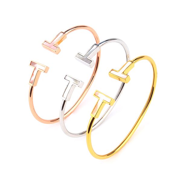 double t-shaped opening design cuff bracelet simple inlaid agate stone lady fashion luxury banquet small fresh stainless steel never fade, White
double t-shaped opening design cuff bracelet simple inlaid agate stone lady fashion luxury banquet small fresh stainless steel never fade, White