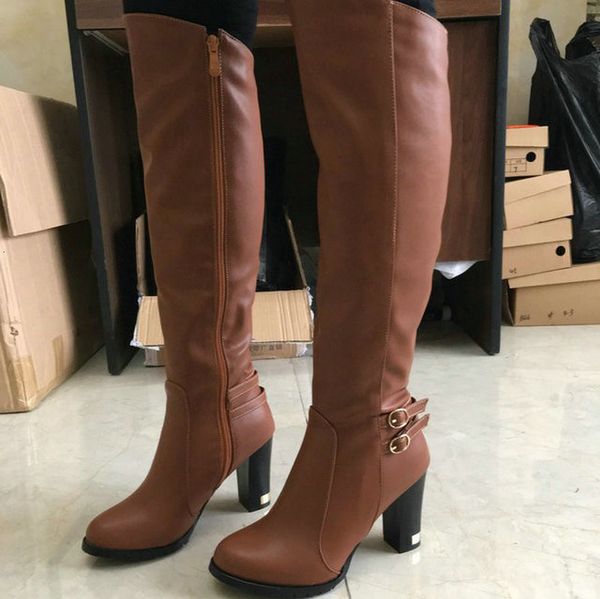 boots fashion classic warm winter black knight knee high buckle for women brown wide calf hoof heels zipper 43 p9j6
boots fashion classic warm winter black knight knee high buckle for women brown wide calf hoof heels zipper 43 p9j6