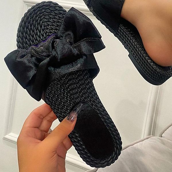 summer brand beach sandals women bow slippers woven sole silk fabric bowknot sandals flat non slipfemale flip flop casual shoes, Black
summer brand beach sandals women bow slippers woven sole silk fabric bowknot sandals flat non slipfemale flip flop casual shoes, Black