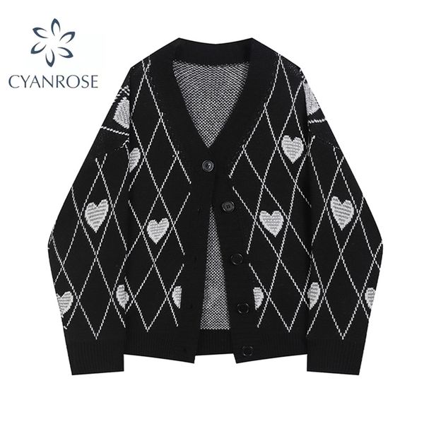 gothic style fashion oversized black cardigan for women sweater long sleeve v-neck harajuku loose vintage knitwear coat 211215, White;black
gothic style fashion oversized black cardigan for women sweater long sleeve v-neck harajuku loose vintage knitwear coat 211215, White;black
