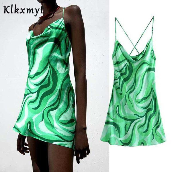 klkxmyt za dress women summer green print sling mini woman backless thin straps female party es vestido 210527, Black;gray
klkxmyt za dress women summer green print sling mini woman backless thin straps female party es vestido 210527, Black;gray
