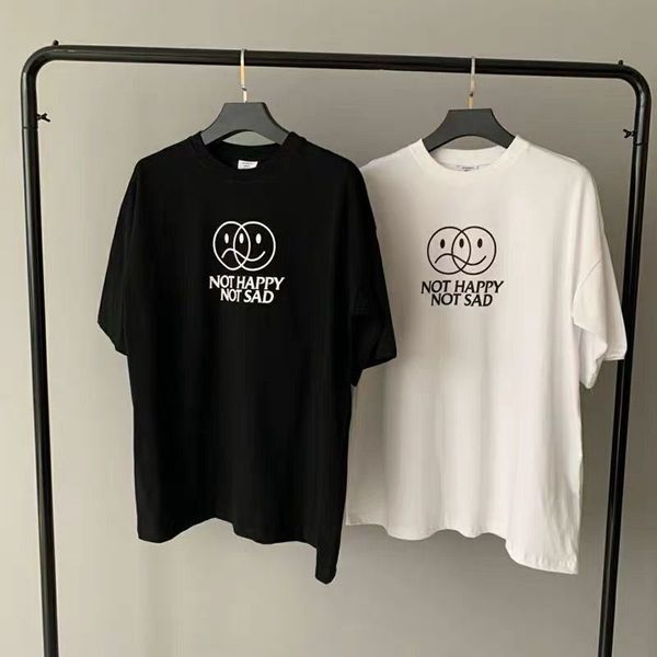 2020ss white vtm not happy not sad t shirt men women graphic text printed t-shirts tonal logo embroidered tees, White;black
2020ss white vtm not happy not sad t shirt men women graphic text printed t-shirts tonal logo embroidered tees, White;black