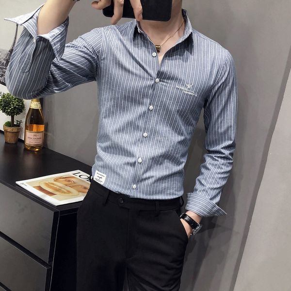 novo new primavera luxo listrado camisas para roupas masculinas manga longa simples formal wear bordado blusa magro mxiy, Black;brown
novo new primavera luxo listrado camisas para roupas masculinas manga longa simples formal wear bordado blusa magro mxiy, Black;brown