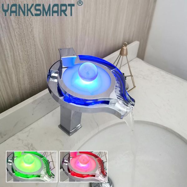 yanksmart led bathroom faucet waterfall deck mounted basin tap chrome brass single handle faucets grifo lavabo mixer water taps
yanksmart led bathroom faucet waterfall deck mounted basin tap chrome brass single handle faucets grifo lavabo mixer water taps