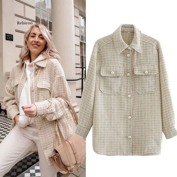 women's jackets women autumn tweed jacket femme winter coat with turn-down collar plaid print long sleeve oversize outwear, Black;brown
women's jackets women autumn tweed jacket femme winter coat with turn-down collar plaid print long sleeve oversize outwear, Black;brown