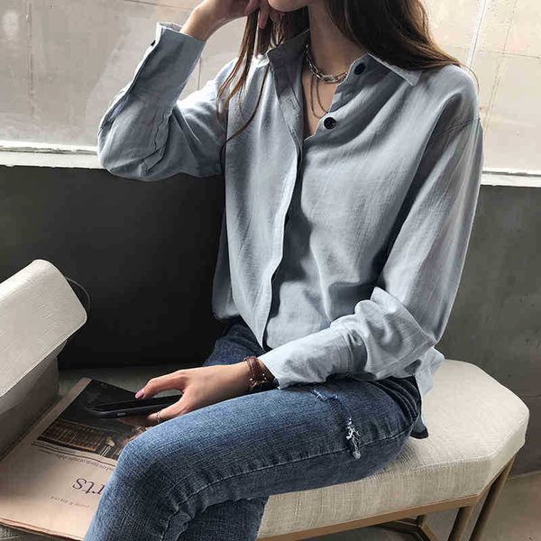 women's blouses & shirts arrival spring korea fashion women long sleeve loose chiffon blouse plus size turn-down colla csht, White
women's blouses & shirts arrival spring korea fashion women long sleeve loose chiffon blouse plus size turn-down colla csht, White