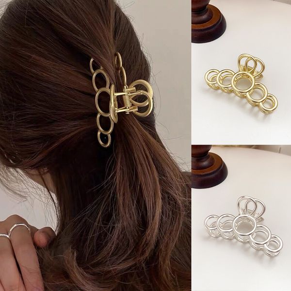 female fashion metal hair clip solid color daily circle french style temperament catch clip gifts for ladies barrettes ponytail accessories, Golden;silver
female fashion metal hair clip solid color daily circle french style temperament catch clip gifts for ladies barrettes ponytail accessories, Golden;silver