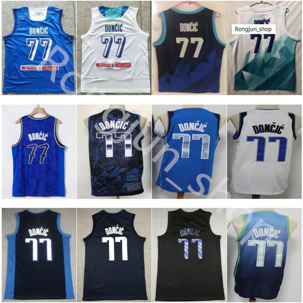men doncic luka 77 jerseys basketball team blue white black gold sports shirts size s-2xl, Black;red
men doncic luka 77 jerseys basketball team blue white black gold sports shirts size s-2xl, Black;red