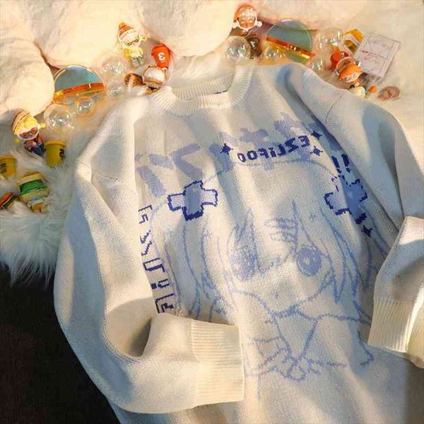 two-dimensional anime gothic thick street hedging oversized sweater female y2k loose casual warm girl knit jacket clothing, White;black
two-dimensional anime gothic thick street hedging oversized sweater female y2k loose casual warm girl knit jacket clothing, White;black