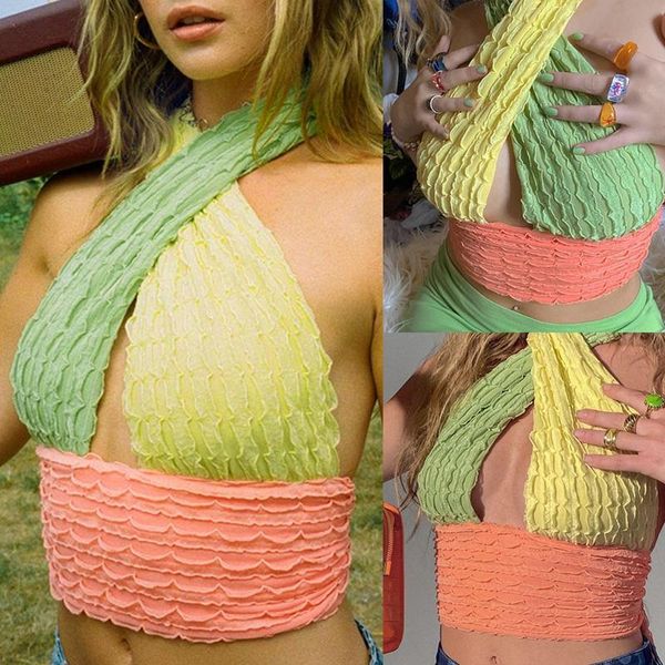 women's tanks & camis halter neck display chest vest hit color waistless small v-neck sling style slim multicolor, White
women's tanks & camis halter neck display chest vest hit color waistless small v-neck sling style slim multicolor, White
