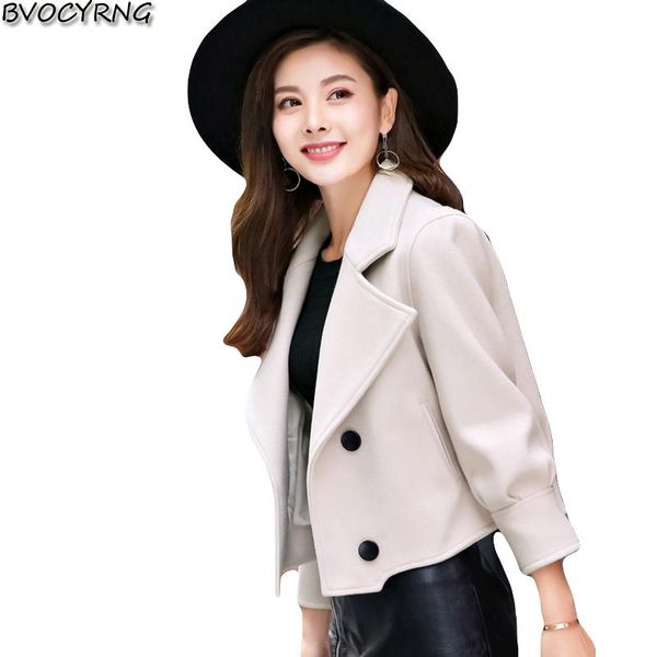 women's wool & blends 2021 spring and autumn casaco feminino coat lapel short fashion female jacket woolen parka leisure women outerwea, Black
women's wool & blends 2021 spring and autumn casaco feminino coat lapel short fashion female jacket woolen parka leisure women outerwea, Black