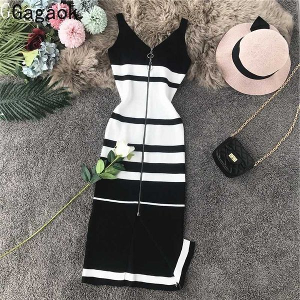 women knitted & club dress spring autumn v-neck tank striped zippers slim bodycon wild female fashion dresses 210531, Black;gray
women knitted & club dress spring autumn v-neck tank striped zippers slim bodycon wild female fashion dresses 210531, Black;gray