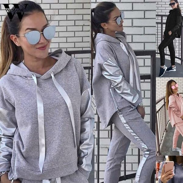 women tracksuit autumn hooded sets long sleeve hoodies coats long pants two piece matching sets autumn sport fitness suit, Gray
women tracksuit autumn hooded sets long sleeve hoodies coats long pants two piece matching sets autumn sport fitness suit, Gray