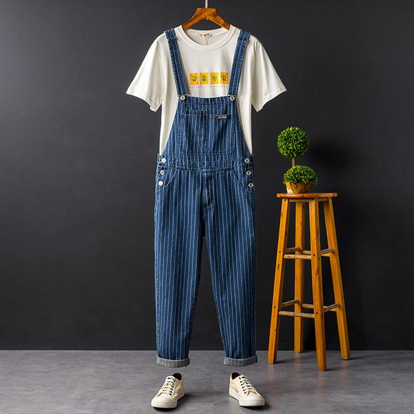 summer workwear suspender pants mens and womens same wear striped ankle-length pants slim fit skinny suspenders vintage jeans, Blue
summer workwear suspender pants mens and womens same wear striped ankle-length pants slim fit skinny suspenders vintage jeans, Blue