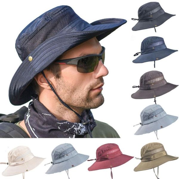 cloches men sun hat bucket fishing hiking cap wide brim uv protection summer hats, Blue;gray
cloches men sun hat bucket fishing hiking cap wide brim uv protection summer hats, Blue;gray